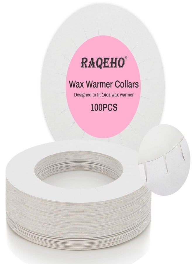 RAQEHO Wax Collars for Wax Pot - 100PCS Disposable Coated Paper Protective Clean Collar for 14oz Wax Warmer Melting Pot for Hair Removal Women Wax Bath Accessories Esthetician Professional Supplies - Image 1